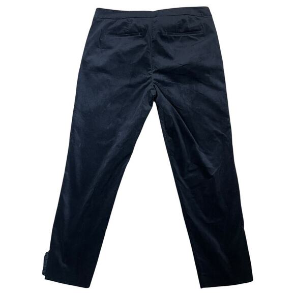 Talbots RSVP Dress Pants Velvet Velour Black Ankle Ruffle Hem Skinny Size 14 - Picture 8 of 8